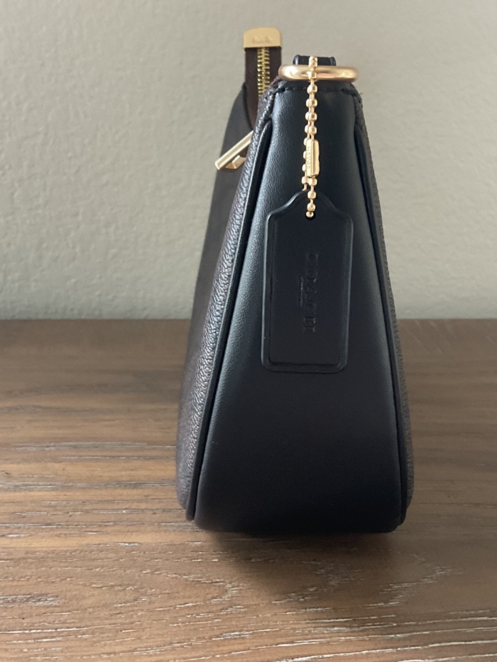 Coach Teri Shoulder Bag In Canvas Signature Canvas/Gold/Walnut/Black - Picture 9 of 11
